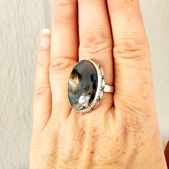 New Botswana Agate 925 Silver Ring. - Picture 4 of 8